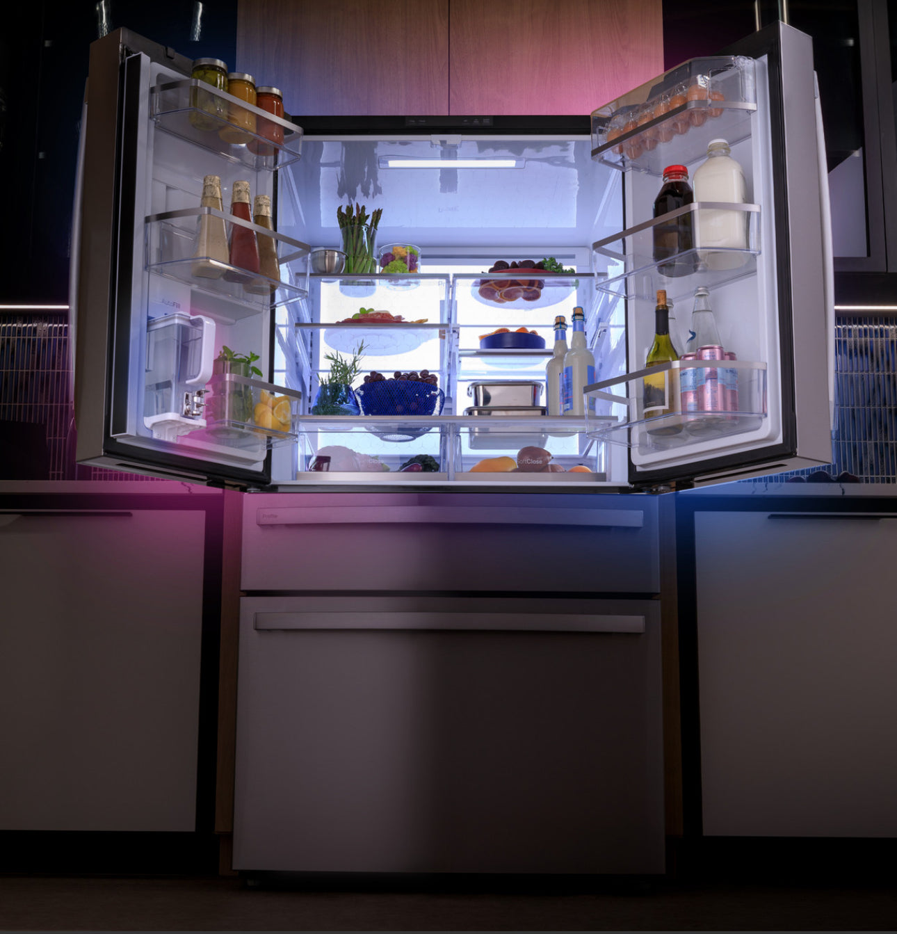 GE Profile™ Series ENERGY STAR® 29 Cu. Ft. Smart Fingerprint Resistant 4-Door French-Door Refrigerator with Door In Door 36 inch