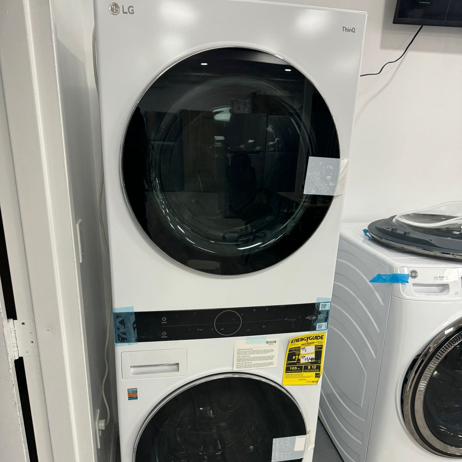 Single Unit Front Load LG WashTower™ with Center Control™ 4.5 cu. ft. Washer and 7.4 cu. ft. Electric Dryer