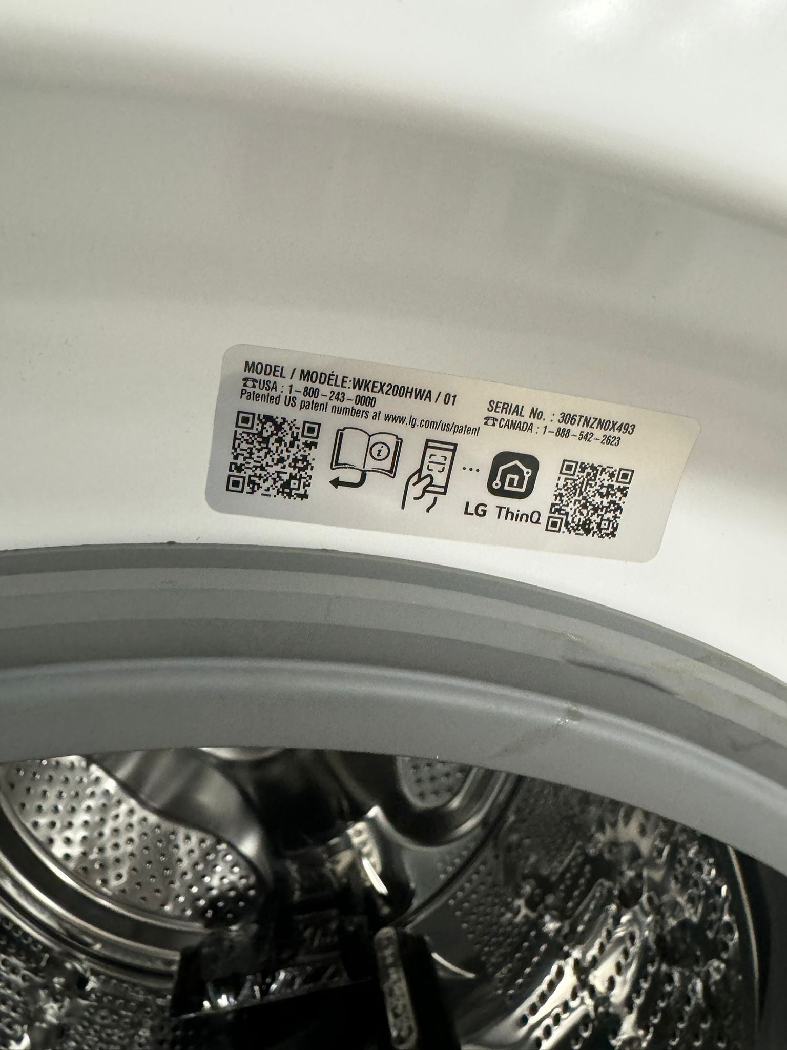 Single Unit Front Load LG WashTower™ with Center Control™ 4.5 cu. ft. Washer and 7.4 cu. ft. Electric Dryer