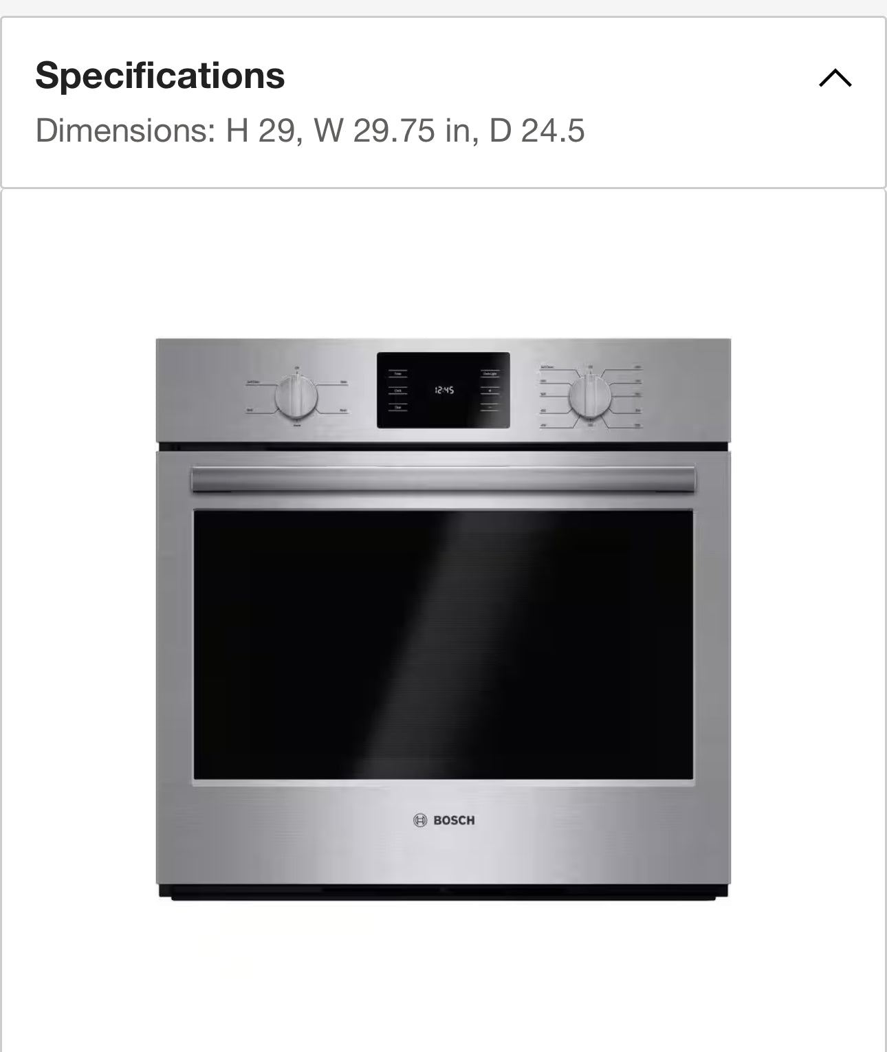 Bosch
500 Series 30 in. Built-In Single Electric Wall Oven in Stainless Steel with Thermal Cooking and Self-Cleaning