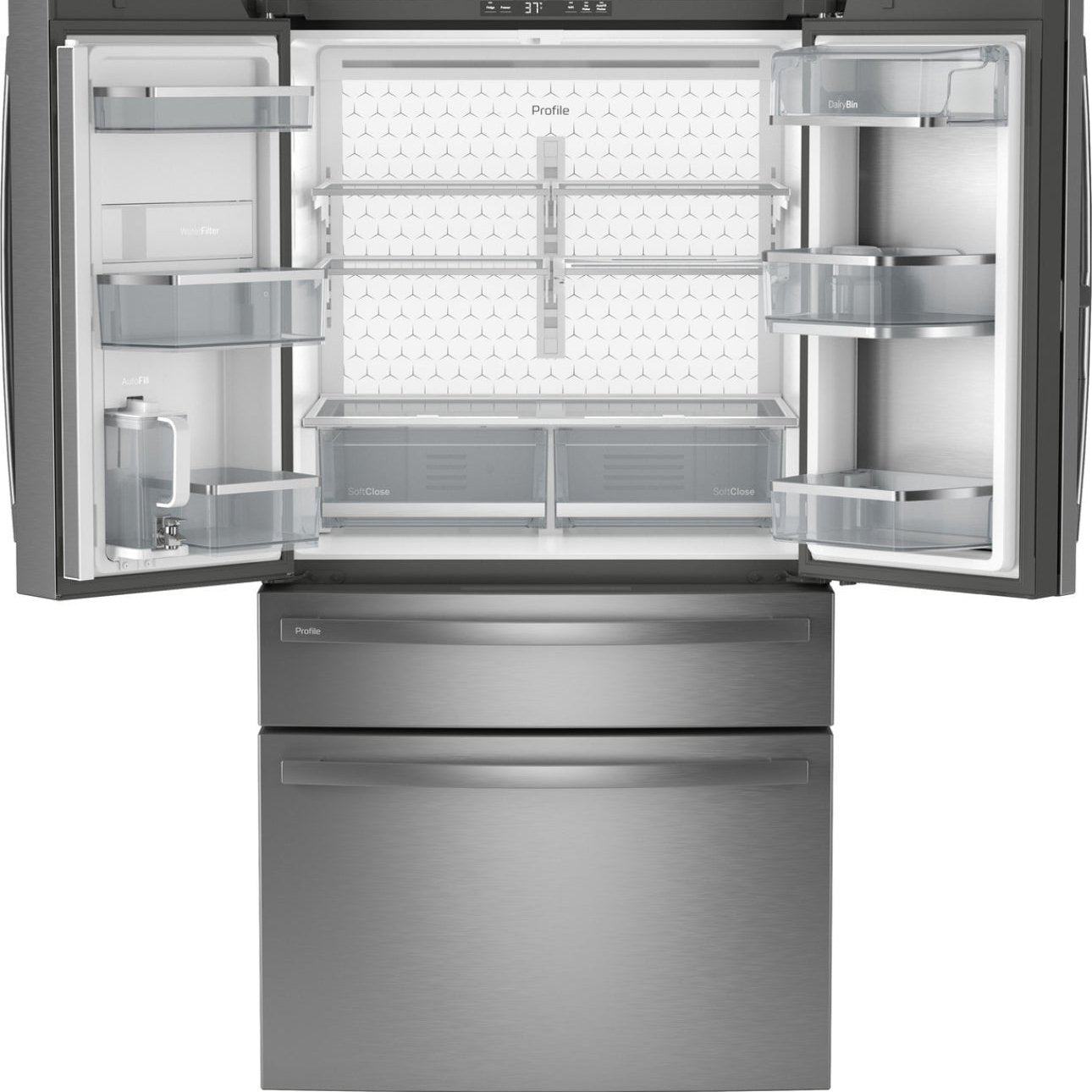 GE Profile™ Series ENERGY STAR® 29 Cu. Ft. Smart Fingerprint Resistant 4-Door French-Door Refrigerator with Door In Door 36 inch