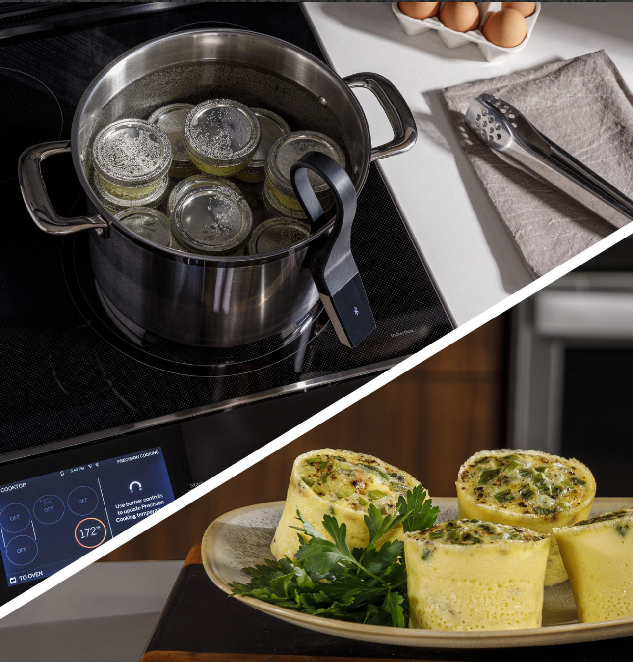 GE PROFILE™ 30" SMART SLIDE-IN FINGERPRINT RESISTANT FRONT-CONTROL INDUCTION AND CONVECTION RANGE WITH NO PREHEAT AIR FRY