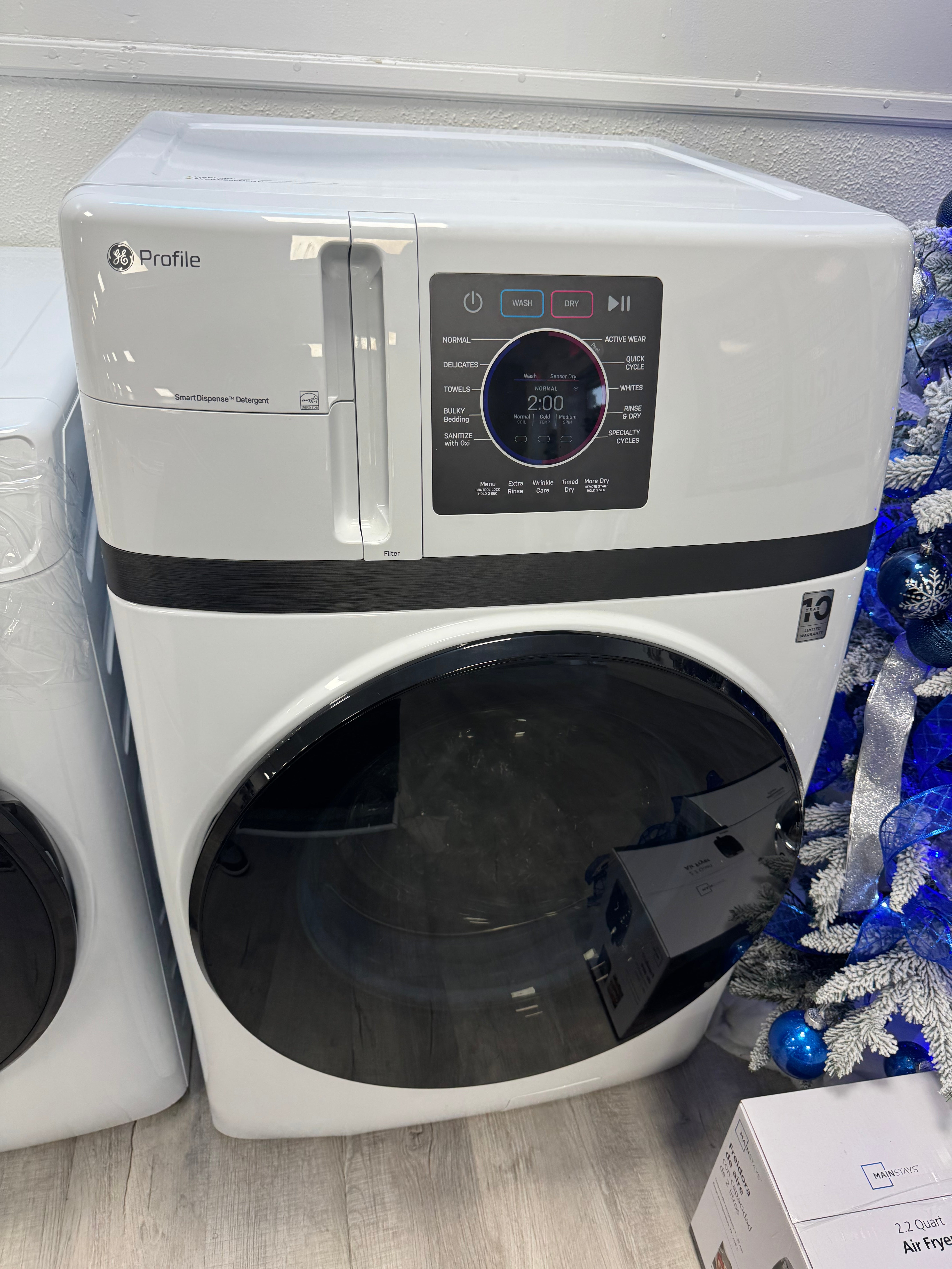 GE Profile - UltraFast 4.6 Cu. Ft. High-Efficiency Smart Combo Electric Washer & Dryer with Steam and Ventless Heat Pump Technology - White