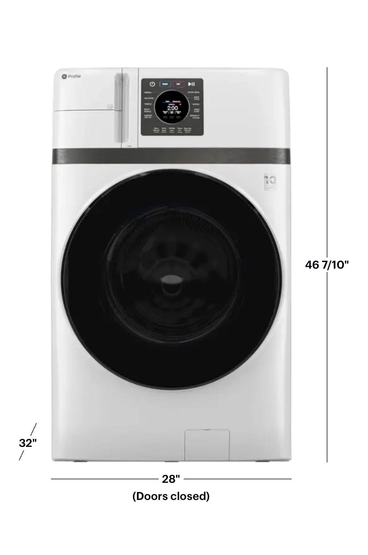 GE Profile - UltraFast 4.6 Cu. Ft. High-Efficiency Smart Combo Electric Washer & Dryer with Steam and Ventless Heat Pump Technology - White