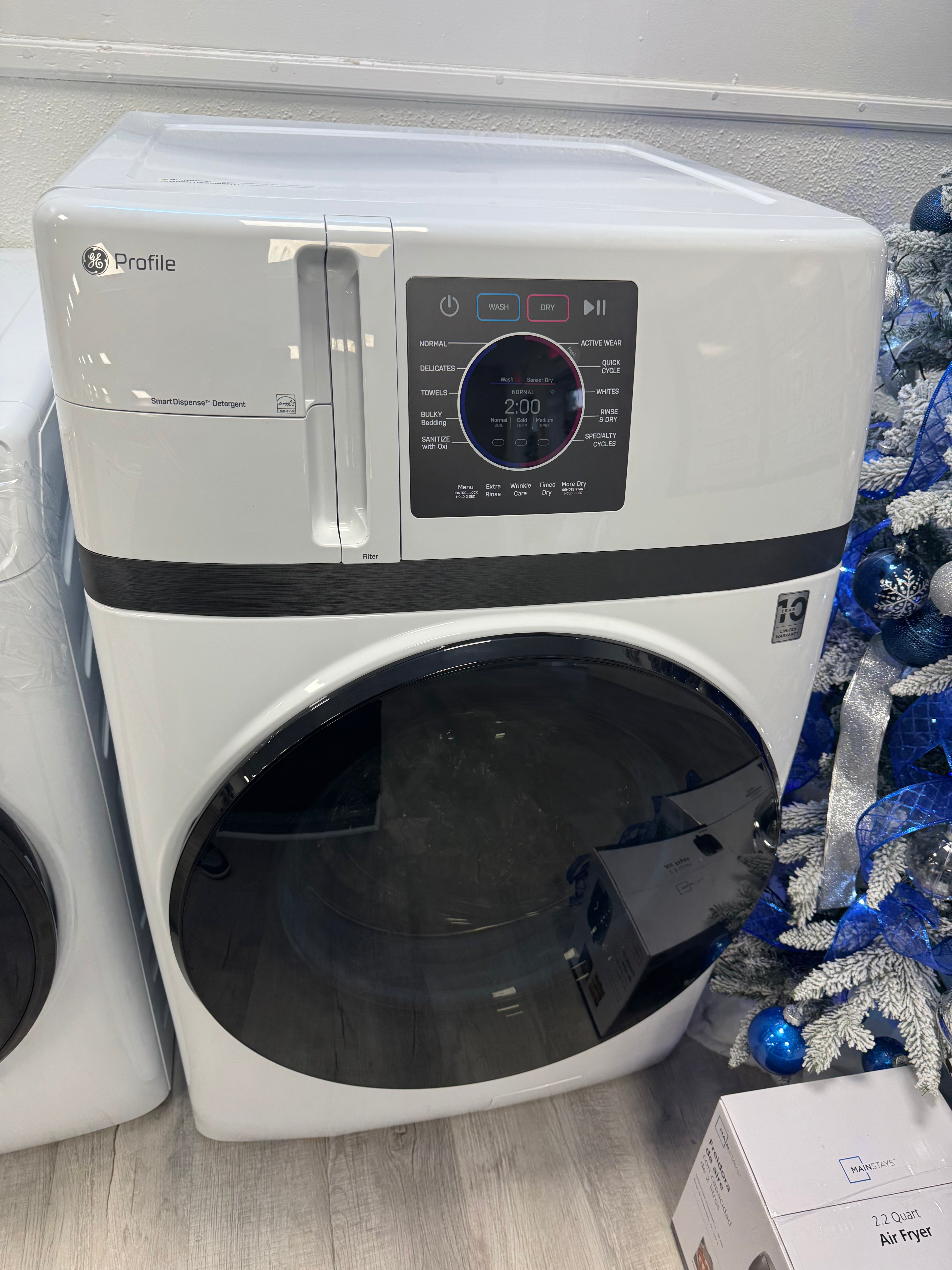 GE Profile - UltraFast 4.6 Cu. Ft. High-Efficiency Smart Combo Electric Washer & Dryer with Steam and Ventless Heat Pump Technology - White