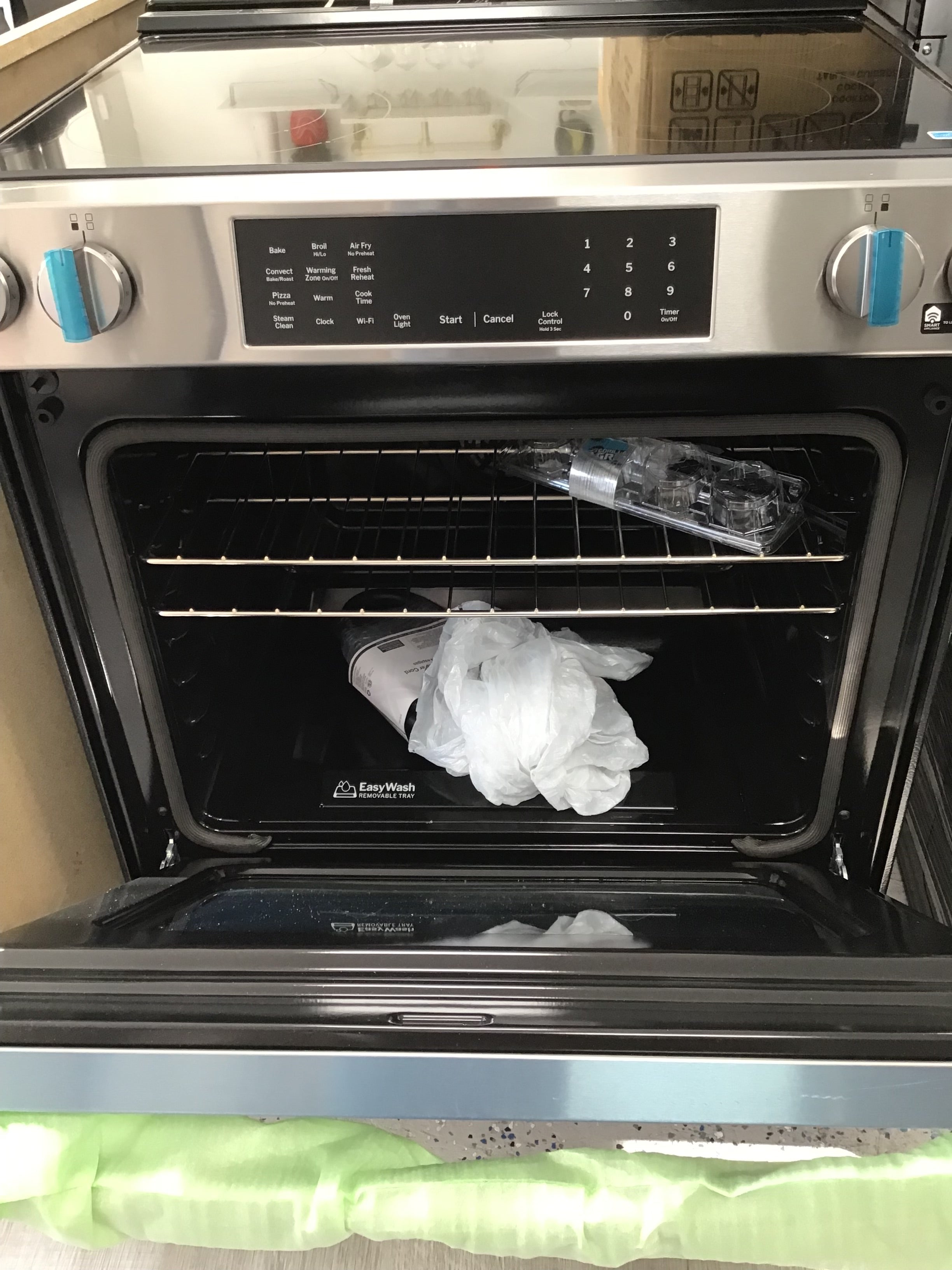 30 in. 5 Burner Element Smart Slide-In Electric Convection Range in Stainless w/ EasyWash Oven Tray & No-Preheat Air Fry
