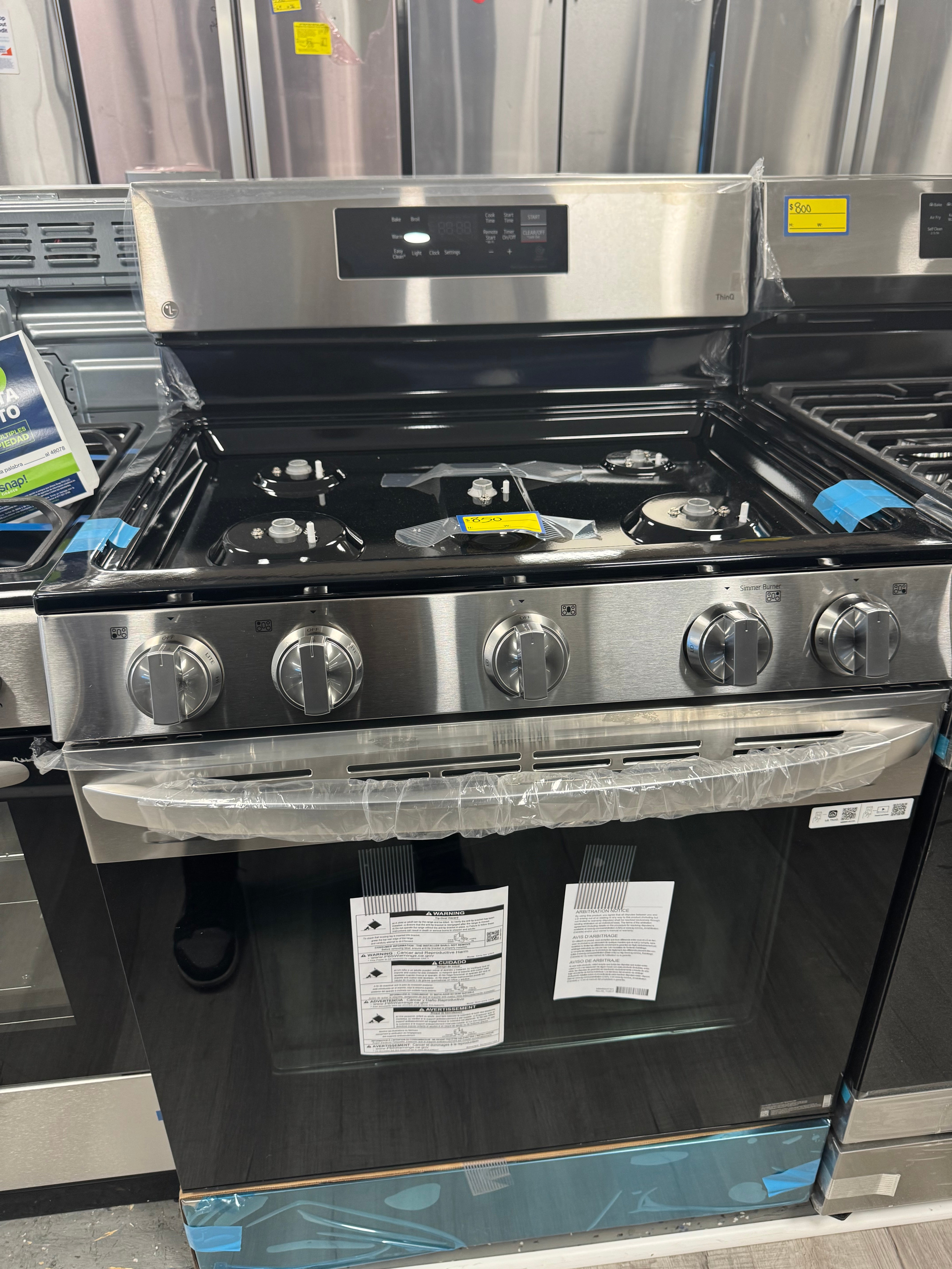 LG
30 in. 5.8 cu.ft. Smart Single Oven Gas Range with EasyClean, Wi-Fi Enabled in. Stainless Steel